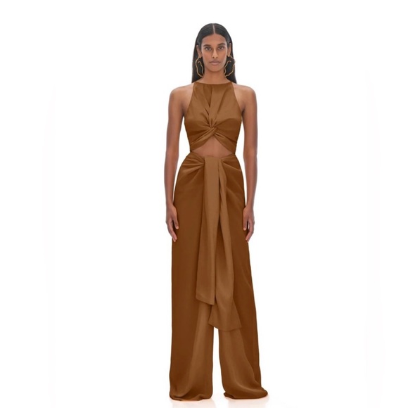 Andrea Iyamah Aminata Cutout Knot Jumpsuit - Picture 1 of 4